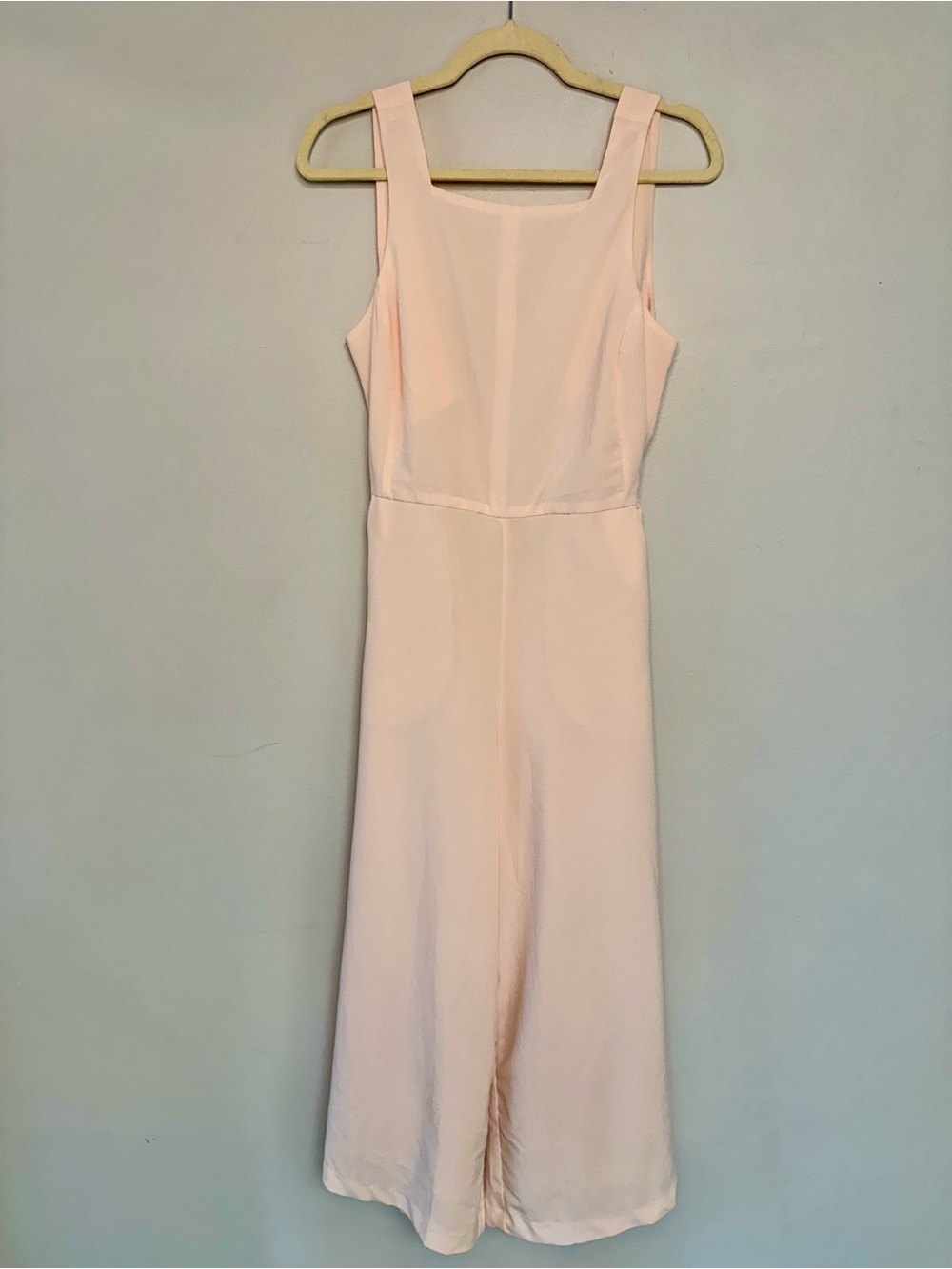 Ellison Blush Pink Square-Neck Wide-Leg Jumpsuit